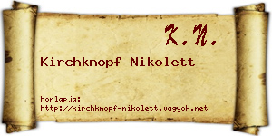 Kirchknopf Nikolett névjegykártya