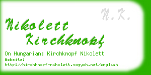 nikolett kirchknopf business card